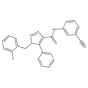 N-(3-cyanophenyl)-1-(2-fluorobenzyl)-5-(pyridin-4-yl)-1H-1,2,3-triazole-4-carboxamide结构式
