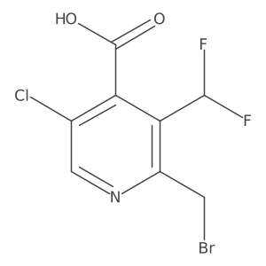 2-(Bromomethyl)-5-chloro-3-(difluoromethyl)pyridine-4-carboxylic acid结构式