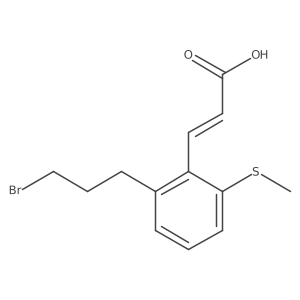 2-Propenoic acid, 3-[2-(3-bromopropyl)-6-(methylthio)phenyl]-结构式