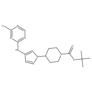 Tert-butyl 4-(4-(4-chloro-1,3,5-triazin-2-ylamino)-1h-pyrazol-1-yl)piperidine-1-carboxylate结构式