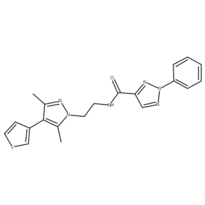 N-(2-(3,5-dimethyl-4-(thiophen-3-yl)-1H-pyrazol-1-yl)ethyl)-2-phenyl-2H-1,2,3-triazole-4-carboxamide Structure