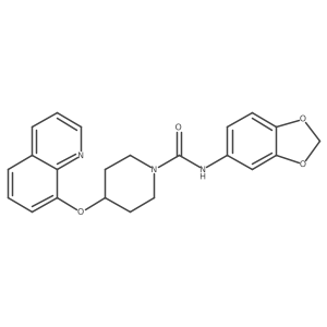 N-(benzo[d][1,3]dioxol-5-yl)-4-(quinolin-8-yloxy)piperidine-1-carboxamide结构式