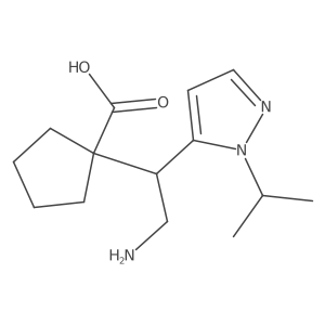1-{2-amino-1-[1-(propan-2-yl)-1H-pyrazol-5-yl]ethyl}cyclopentane-1-carboxylic acid结构式