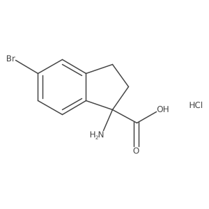 (1S)-1-amino-5-bromo-2,3-dihydroindene-1-carboxylic acid;hydrochloride结构式