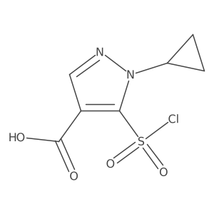 5-(chlorosulfonyl)-1-cyclopropyl-1H-pyrazole-4-carboxylic acid结构式