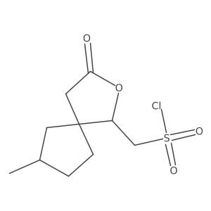 {7-Methyl-3-oxo-2-oxaspiro[4.4]nonan-1-yl}methanesulfonyl chloride结构式