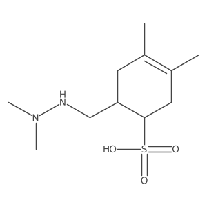 6-[(2,2-Dimethylhydrazin-1-yl)methyl]-3,4-dimethylcyclohex-3-ene-1-sulfonic acid结构式