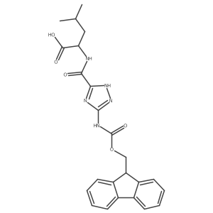 (2R)-2-{[5-({[(9H-fluoren-9-yl)methoxy]carbonyl}amino)-1H-1,2,4-triazol-3-yl]formamido}-4-methylpentanoic acid Structure