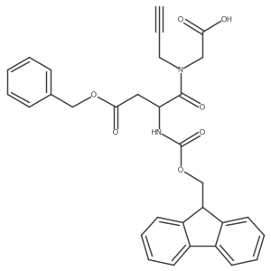 2-[(2S)-3-(benzyl carboxy)-2-({[(9H-fluoren-9-yl)methoxy]carbonyl}amino)-N-(prop-2-yn-1-yl)propanamido]acetic acid Structure