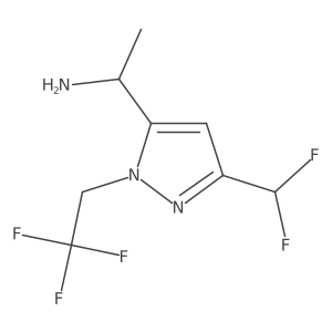 (1R)-1-[3-(difluoromethyl)-1-(2,2,2-trifluoroethyl)-1H-pyrazol-5-yl]ethan-1-amine Structure