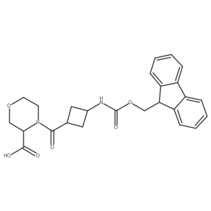 4-[3-({[(9H-fluoren-9-yl)methoxy]carbonyl}amino)cyclobutanecarbonyl]morpholine-3-carboxylic acid Structure