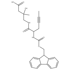 4-[2-({[(9H-fluoren-9-yl)methoxy]carbonyl}amino)hex-4-ynamido]-3-hydroxy-3-methylbutanoic acid结构式