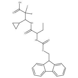 3-cyclopropyl-3-[2-({[(9H-fluoren-9-yl)methoxy]carbonyl}amino)butanamido]-2,2-difluoropropanoic acid Structure