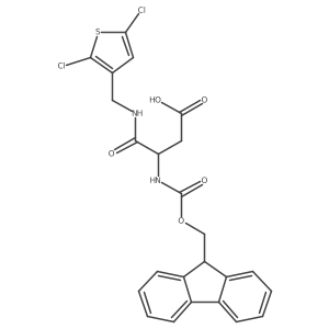3-{[(2,5-dichlorothiophen-3-yl)methyl]carbamoyl}-3-({[(9H-fluoren-9-yl)methoxy]carbonyl}amino)propanoic acid结构式
