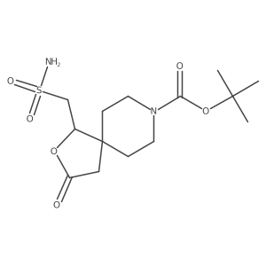 Tert-butyl 3-oxo-1-(sulfamoylmethyl)-2-oxa-8-azaspiro[4.5]decane-8-carboxylate结构式