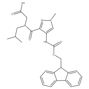 2-{1-[4-({[(9H-fluoren-9-yl)methoxy]carbonyl}amino)-1-methyl-1H-pyrazol-3-yl]-N-(2-methylpropyl)formamido}acetic acid Structure