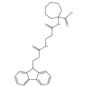 1-[3-({[(9H-fluoren-9-yl)methoxy]carbonyl}amino)propanamido]cycloheptane-1-carboxylic acid结构式