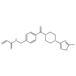 N-({4-[4-(3-methyl-1H-1,2,4-triazol-5-yl)piperazine-1-carbonyl]phenyl}methyl)prop-2-enamide结构式