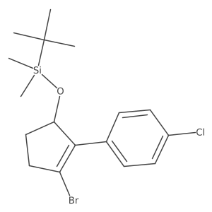((3-Bromo-2-(4-chlorophenyl)cyclopent-2-EN-1-YL)oxy)(tert-butyl)dimethylsilane结构式