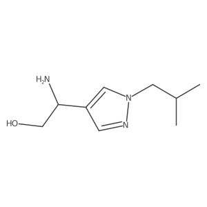 (2R)-2-amino-2-[1-(2-methylpropyl)-1H-pyrazol-4-yl]ethan-1-ol Structure