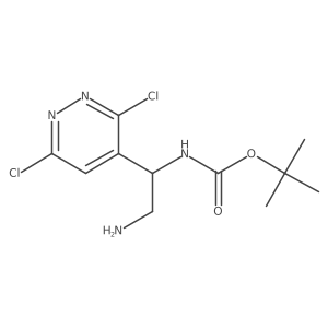 tert-butyl N-[2-amino-1-(3,6-dichloropyridazin-4-yl)ethyl]carbamate结构式