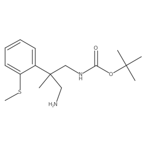 tert-butyl N-{3-amino-2-methyl-2-[2-(methylsulfanyl)phenyl]propyl}carbamate结构式