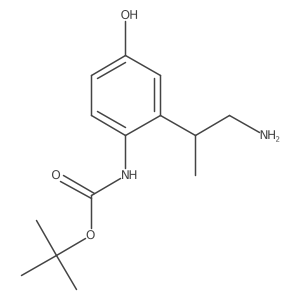 tert-butyl N-[2-(1-aminopropan-2-yl)-4-hydroxyphenyl]carbamate结构式