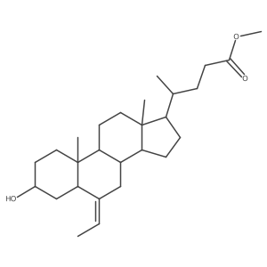 methyl (4R)-4-[(3R,5S,6E,8S,9S,10R,13R,14S,17R)-6-ethylidene-3-hydroxy-10,13-dimethyl-1,2,3,4,5,7,8,9,11,12,14,15,16,17-tetradecahydrocyclopenta[a]phenanthren-17-yl]pentanoate Structure