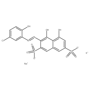 Potassium sodium 3-((E)-(5-chloro-2-hydroxyphenyl)diazenyl)-4,5-dihydroxy-2,7-naphthalenedisulfonate (1:1:1)结构式