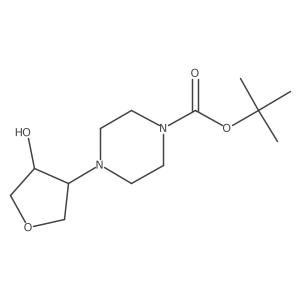 rac-tert-butyl 4-[(3R,4S)-4-hydroxyoxolan-3-yl]piperazine-1-carboxylate Structure