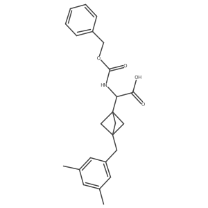 2-[3-[(3,5-Dimethylphenyl)methyl]-1-bicyclo[1.1.1]pentanyl]-2-(phenylmethoxycarbonylamino)acetic acid Structure