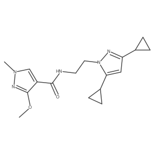 N-[2-(3,5-dicyclopropyl-1H-pyrazol-1-yl)ethyl]-3-methoxy-1-methyl-1H-pyrazole-4-carboxamide结构式
