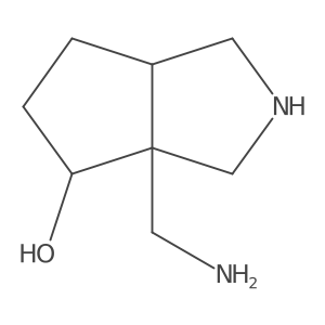 rac-(3aR,6aR)-3a-(aminomethyl)-octahydrocyclopenta[c]pyrrol-4-ol结构式