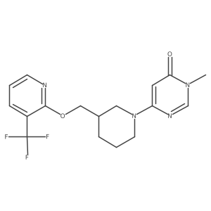 3-Methyl-6-[3-({[3-(trifluoromethyl)pyridin-2-yl]oxy}methyl)piperidin-1-yl]-3,4-dihydropyrimidin-4-one结构式