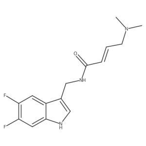 (2E)-N-[(5,6-difluoro-1H-indol-3-yl)methyl]-4-(dimethylamino)but-2-enamide结构式