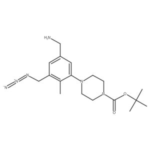 Tert-butyl 4-[5-(aminomethyl)-3-(azidomethyl)-2-methylphenyl]piperazine-1-carboxylate结构式