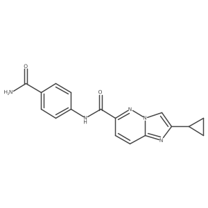 N-(4-carbamoylphenyl)-2-cyclopropylimidazo[1,2-b]pyridazine-6-carboxamide结构式