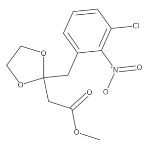 Methyl 2-(2-(3-chloro-2-nitrobenzyl)-1,3-dioxolan-2-yl)acetate结构式