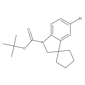 Tert-butyl 5'-bromo-1',2'-dihydrospiro[cyclopentane-1,3'-indole]-1'-carboxylate结构式