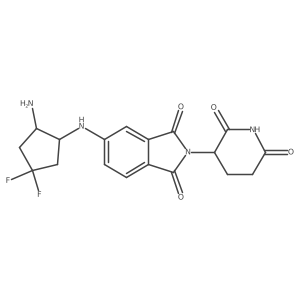 rac-5-{[(1R,2R)-2-amino-4,4-difluorocyclopentyl]amino}-2-(2,6-dioxopiperidin-3-yl)-2,3-dihydro-1H-isoindole-1,3-dione结构式