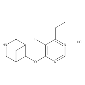 (1R,5S,6r)-6-[(6-ethyl-5-fluoropyrimidin-4-yl)oxy]-3-azabicyclo[3.1.1]heptane hydrochloride Structure