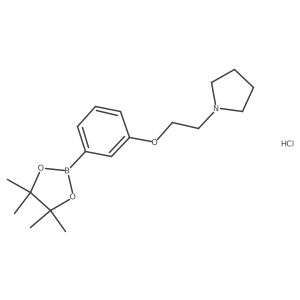 1-(2-(3-(4,4,5,5-Tetramethyl-1,3,2-dioxaborolan-2-yl)phenoxy)ethyl)pyrrolidine hydrochloride结构式