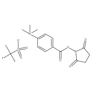 4-(((2,5-dioxopyrrolidin-1-yl)oxy)carbonyl)-N,N,N-trimethylbenzenaminium trifluoromethanesulfonate结构式