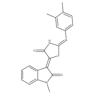 (2Z,5E)-2-((3,4-dimethylphenyl)imino)-5-(1-methyl-2-oxoindolin-3-ylidene)thiazolidin-4-one Structure