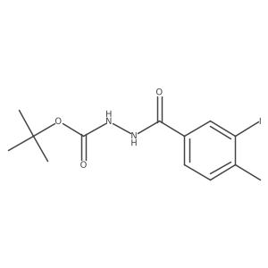 Hydrazinecarboxylic acid, 2-(3-iodo-4-methylbenzoyl)-, 1,1-dimethylethyl ester结构式