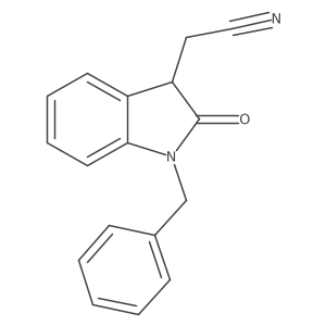 2,3-Dihydro-2-oxo-1-(phenylmethyl)-1H-indole-3-acetonitrile结构式