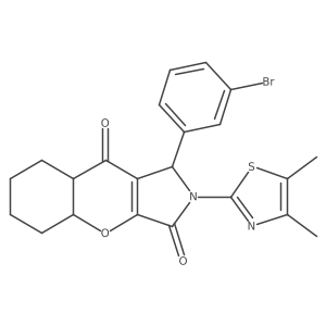 1-(3-bromophenyl)-2-(4,5-dimethyl-1,3-thiazol-2-yl)-4a,5,6,7,8,8a-hexahydro-1H-chromeno[2,3-c]pyrrole-3,9-dione Structure