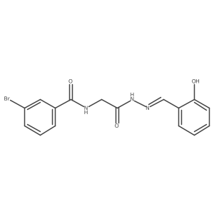 3-bromo-N-[2-[2-[(2-hydroxyphenyl)methylidene]hydrazinyl]-2-oxoethyl]benzamide Structure