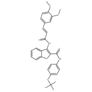 (E)-3-(3-(3,4-dimethoxyphenyl)acrylamido)-N-(4-(trifluoromethoxy)phenyl)benzofuran-2-carboxamide Structure