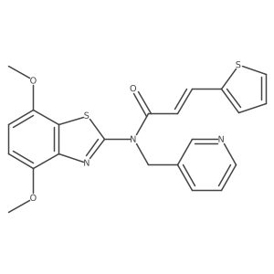 (E)-N-(4,7-dimethoxybenzo[d]thiazol-2-yl)-N-(pyridin-3-ylmethyl)-3-(thiophen-2-yl)acrylamide结构式